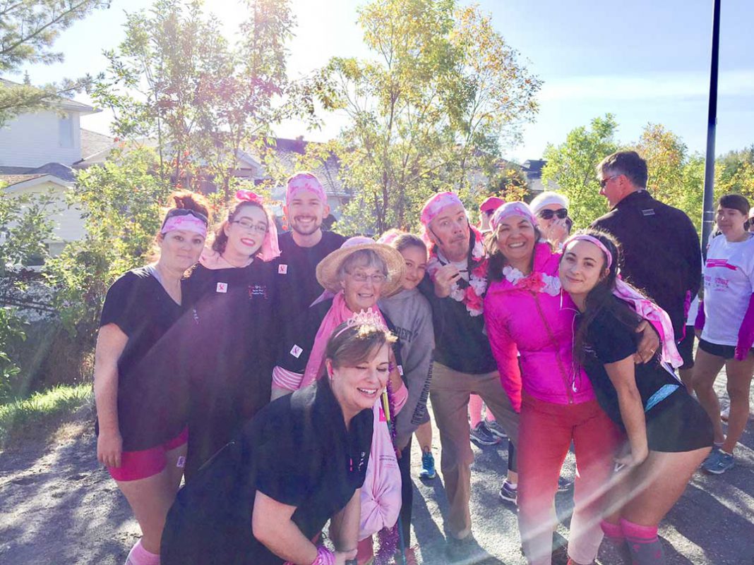 Nine members of the Burns Wharf Theater Players group took part in the CIBC Run for the Cure breast cancer fundraising event held at Cambrian College in 2017. Pictured are the late Mary Buie, Peter Baumgarten, Rachel Gulyas, Rachel Hartmann, Allison MacNeil, Jocelyn Kuntsi, Ryan Carter, Ariel Abulafia and Christianna Jones.