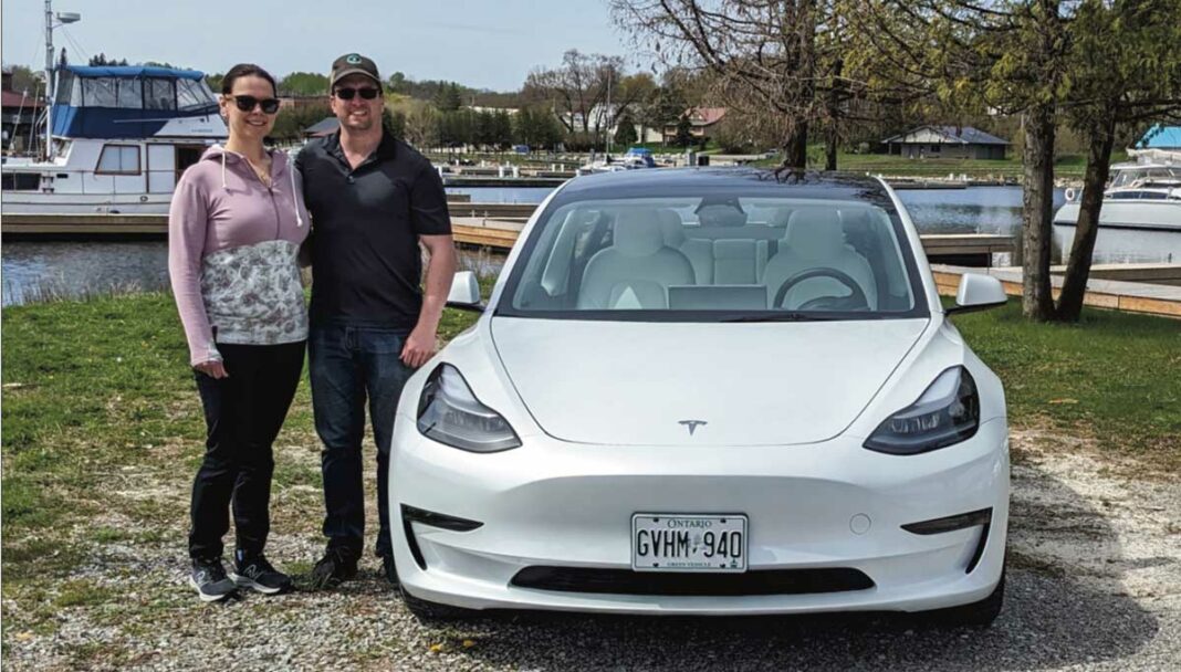 They’ve got the EV bug, and they’re hoping others will too. Anya and Brad Wright of Gore Bay will begin renting this Tesla Model 3 to those wishing to take it for a tour as of this weekend.