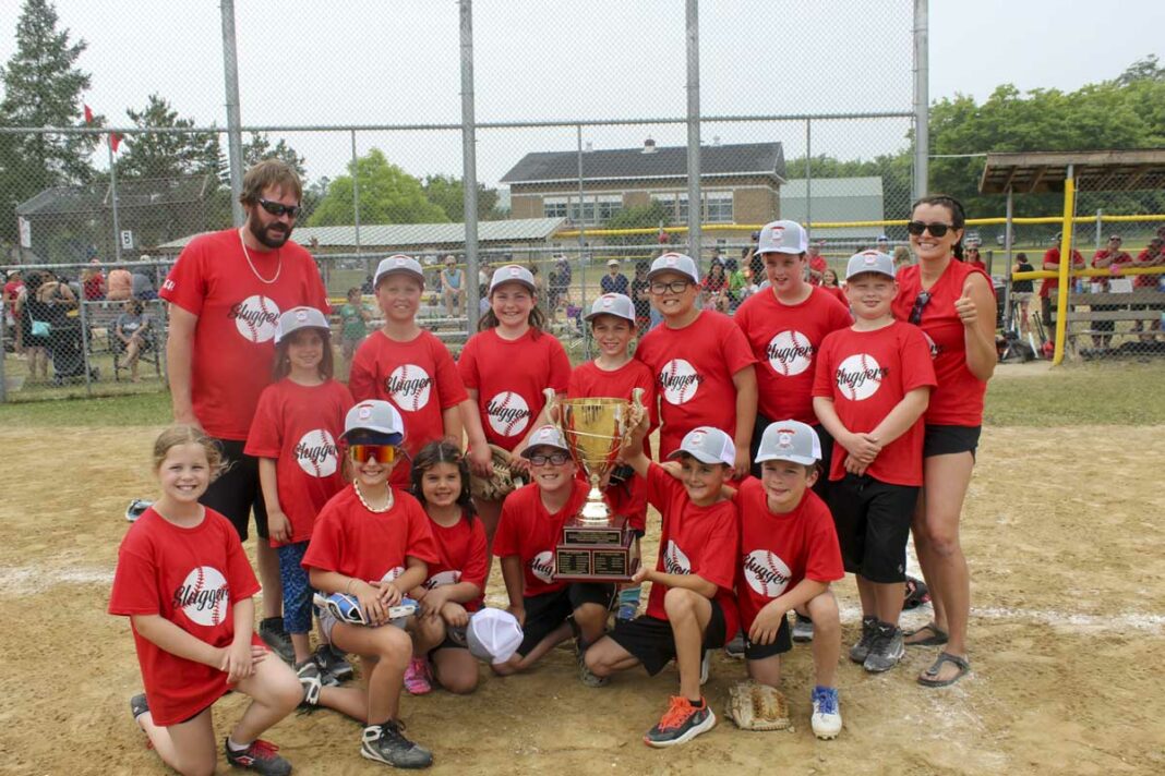 In the Prescott A division (8-10-year-old) the Espanola Sluggers defeated the Sliders in the fourth annual Mindemoya Youth Softball tournament held this past weekend. Members of the Espanola Sluggers included Mason Aubrey, Oliver Dambrosio, Leif Eadie, Parker Martin, Bentley Mailloux, Wyatt Powell, Henley Massicotte, Alina Sloss, Penelope Lalonde, Elyza McCullugh, Lenin Duplessis, Gabby Timbers, Anna Barnes, and coaches Brandon Mailloux and Caitlin Aubrey.