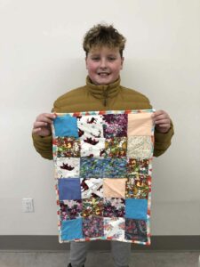 Shane Cranston with his quilt.